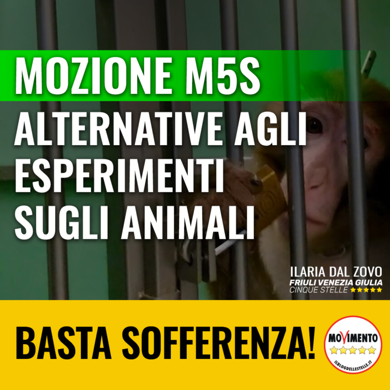 Mozione M5S per la promozione di metodologie alternative alla sperimentazione animale