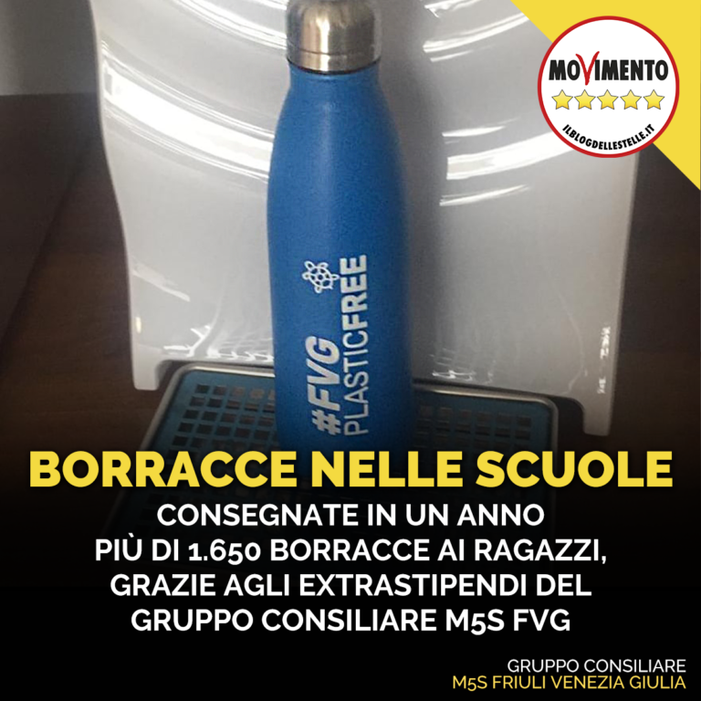 Borracce nelle scuole, in un anno consegnate 1650 in regione