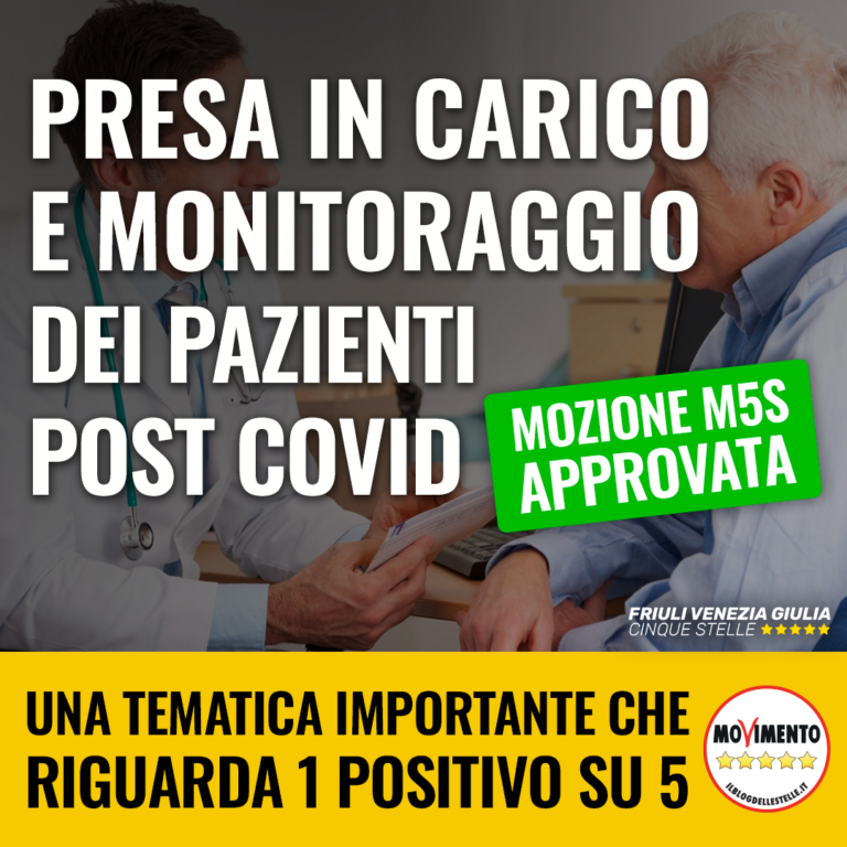 Sì unanime alla mozione M5S per presa in carico post Covid