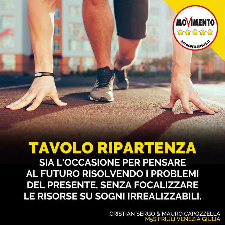 Tavolo ripartenza occasione per pensare al futuro risolvendo i problemi del presente