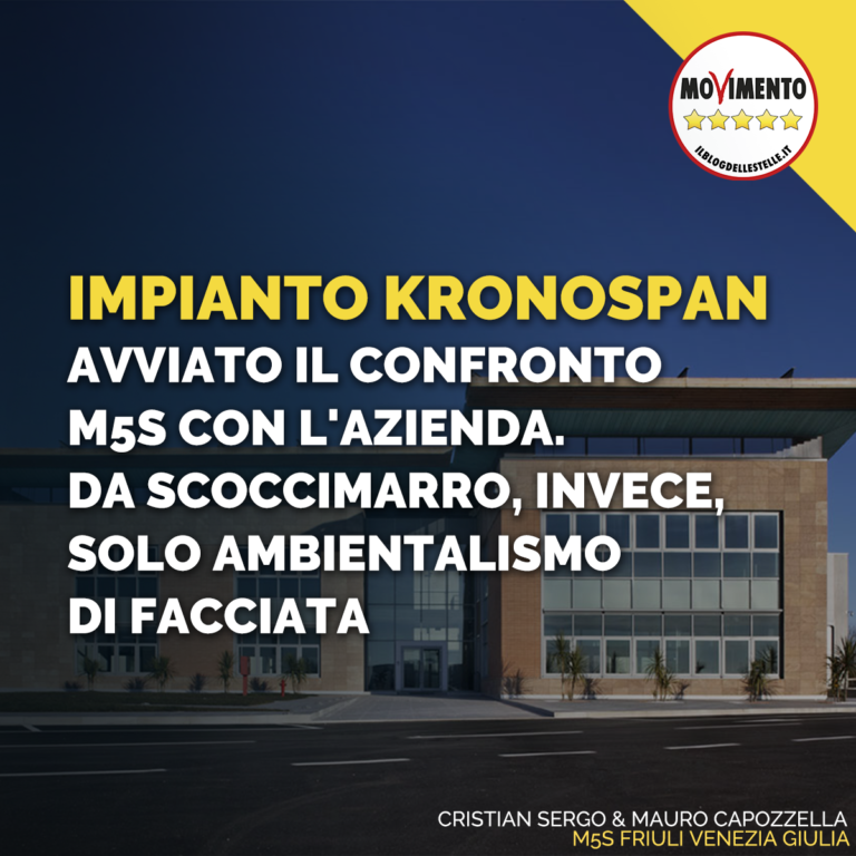 Kronospan, da Scoccimarro ambientalismo di facciata, da noi quello reale