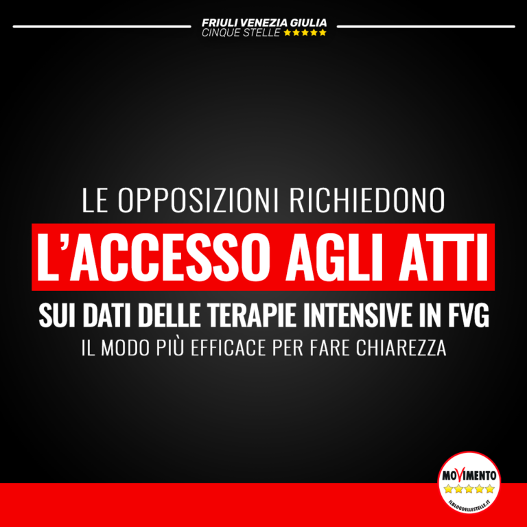 Opposizioni chiedono accesso agli atti su dati terapie intensive in FVG