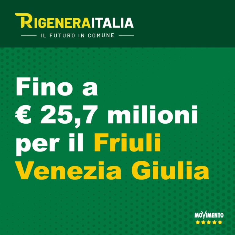 Da Rigenera Italia 25,7 milioni per efficientamento energetico e sviluppo sostenibile