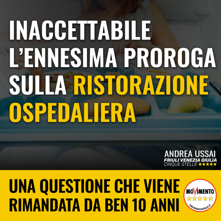 Inaccettabile ennesima proroga per ristorazione ospedaliera