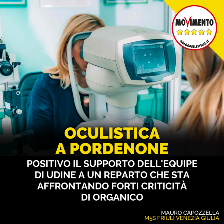 Positivo supporto ASUFC a oculistica Pordenone