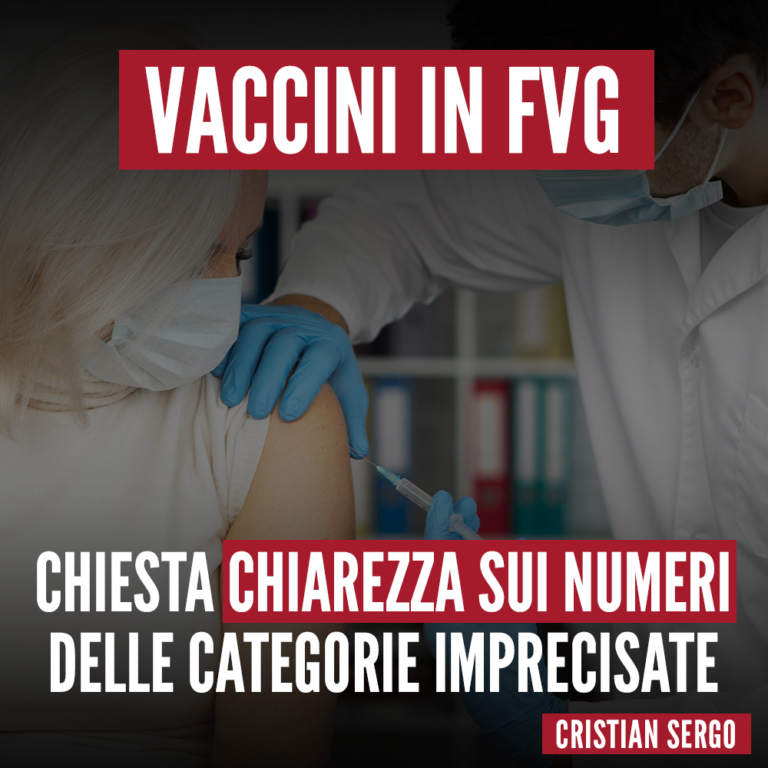 Chiarezza sulla campagna vaccinale in regione