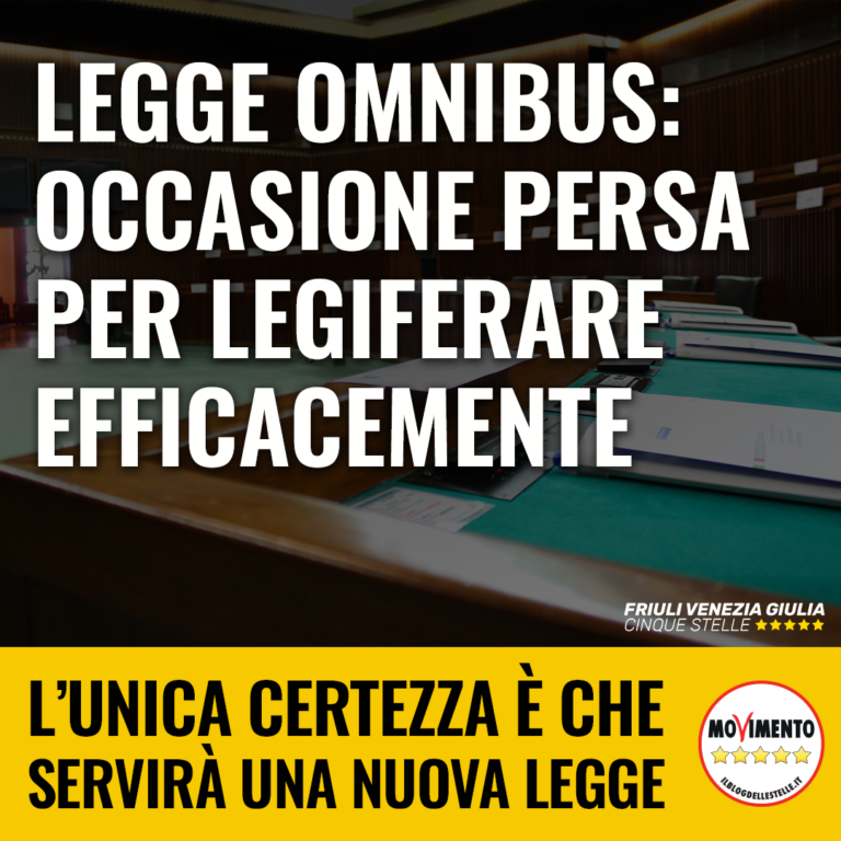 Voto contrario del M5S alla legge omnibus