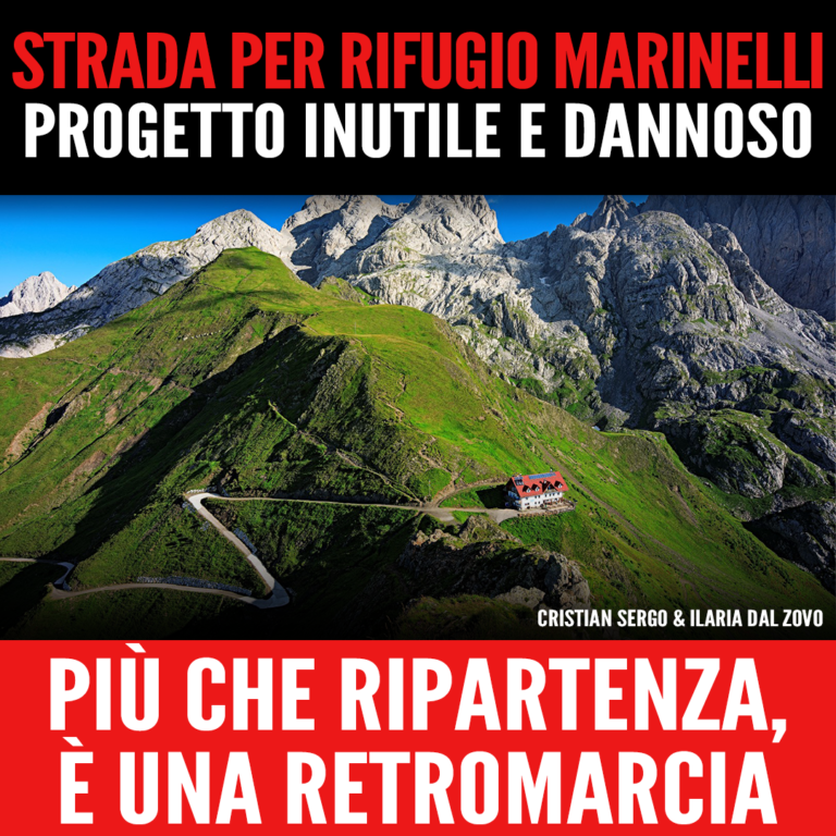 Strada per rifugio Marinelli: più che ripartenza, è una retromarcia