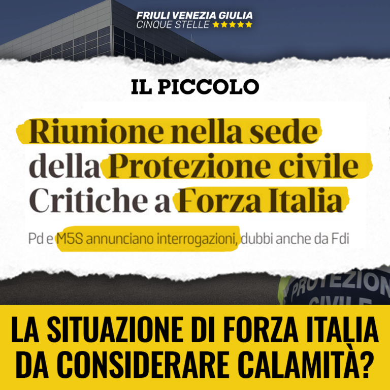 M5S presenterà interrogazione su riunione Forza Italia in sede Protezione Civile