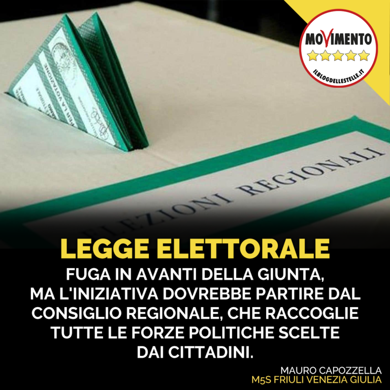 Su legge elettorale fuga in avanti della Giunta