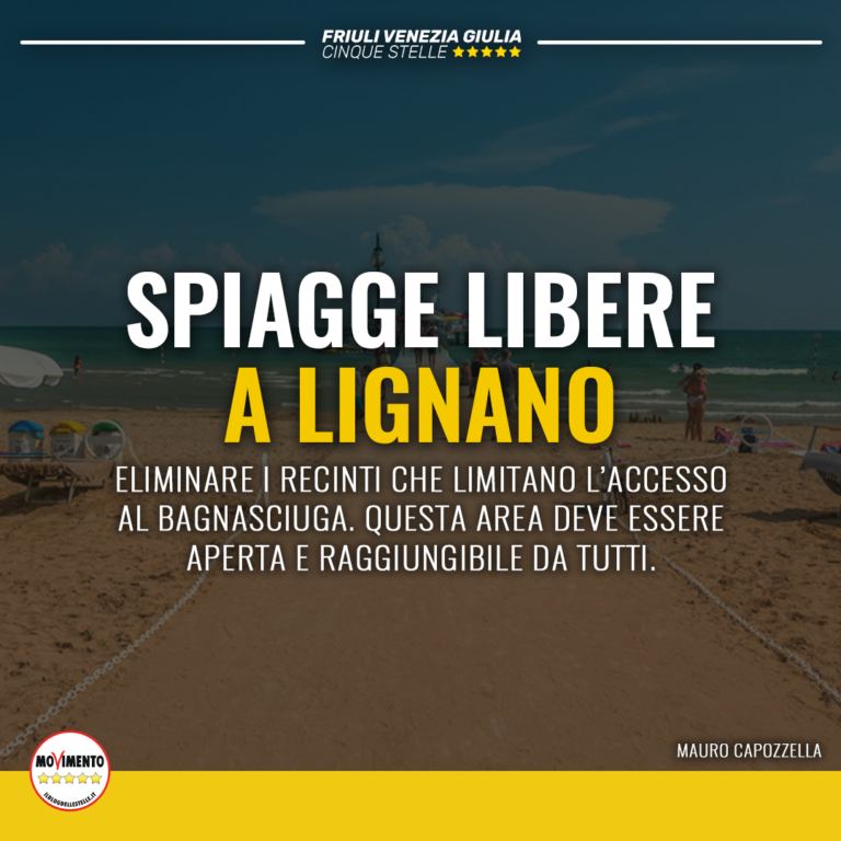 Lignano, eliminare recinti che limitano accesso a spiagge libere