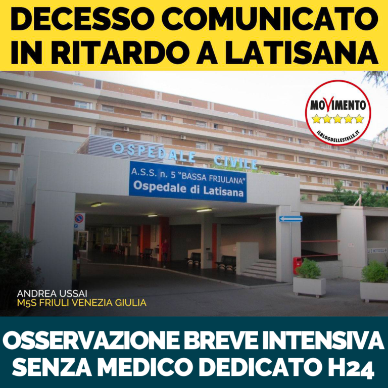 Decesso comunicato in ritardo a Latisana evidenzia limiti organizzativi OBI Covid