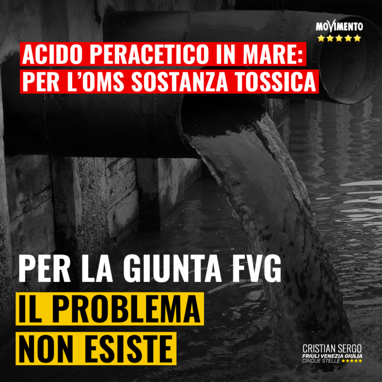 Acido peracetico in mare, per l’Oms molto tossico, per la Regione nessun problema