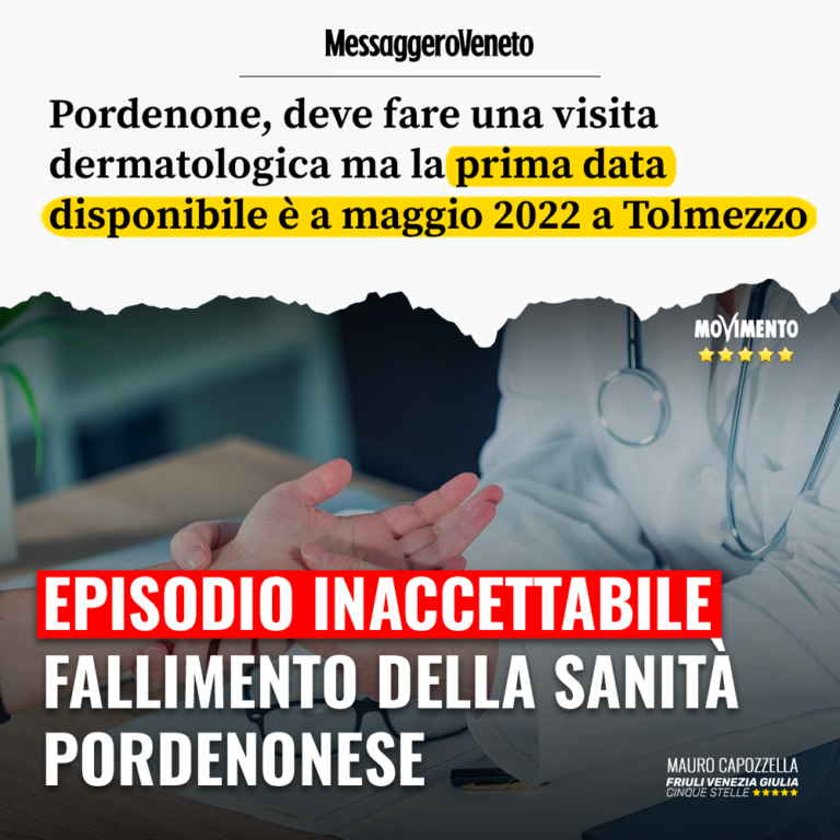 Indegno che ASFO non garantisca una visita in tempi accettabili