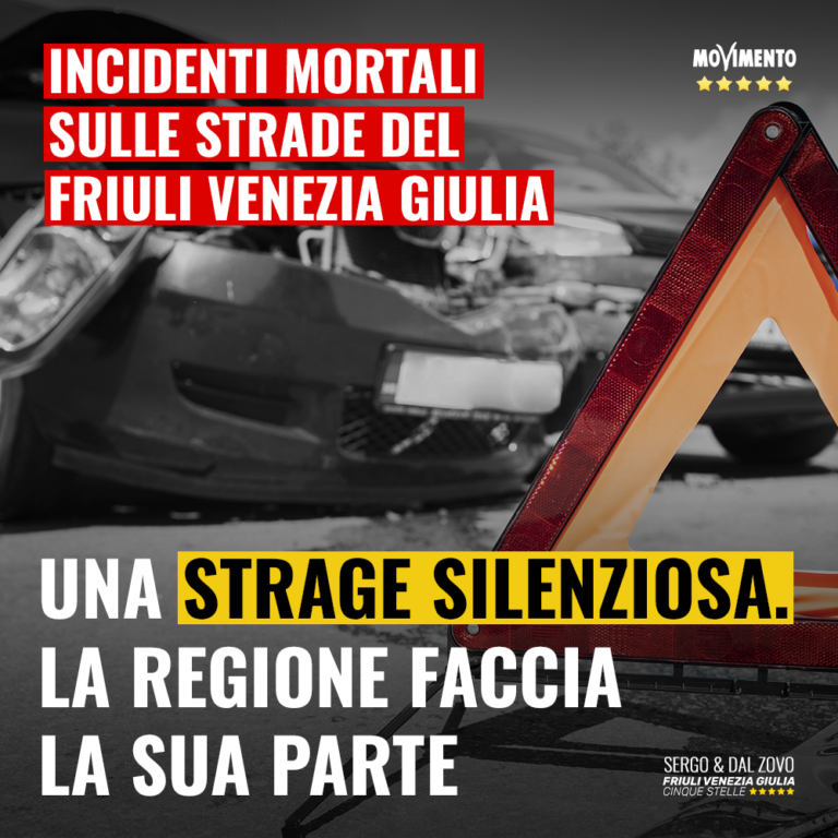 Incidenti mortali sulle strade: strage silenziosa, Regione faccia la sua parte