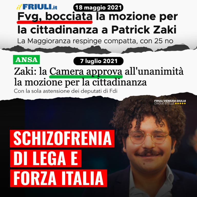 Cittadinanza Zaki, schizofrenia Lega e FI tra Roma e Trieste