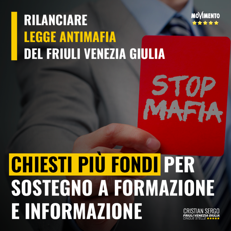 Assestamento sia occasione per rilanciare legge antimafia