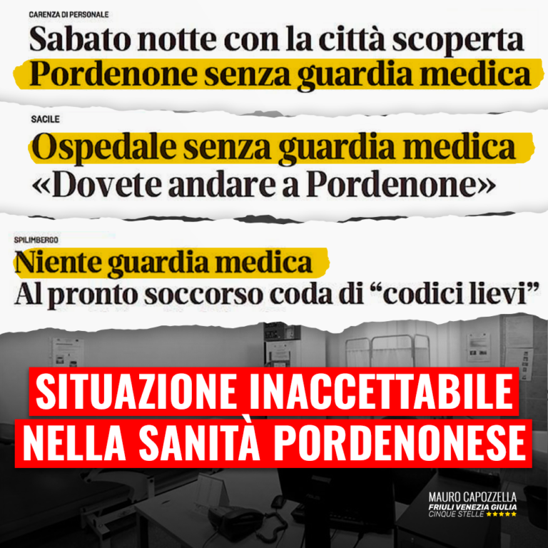 Inaccettabile situazione guardia medica nel Pordenonese