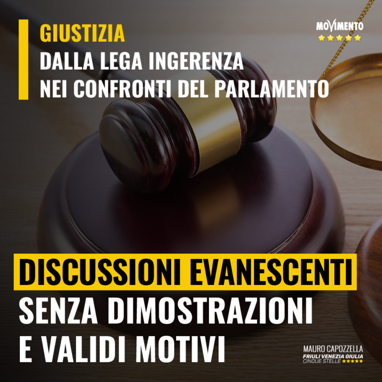 Giustizia, da Lega ingerenza  nei confronti del Parlamento