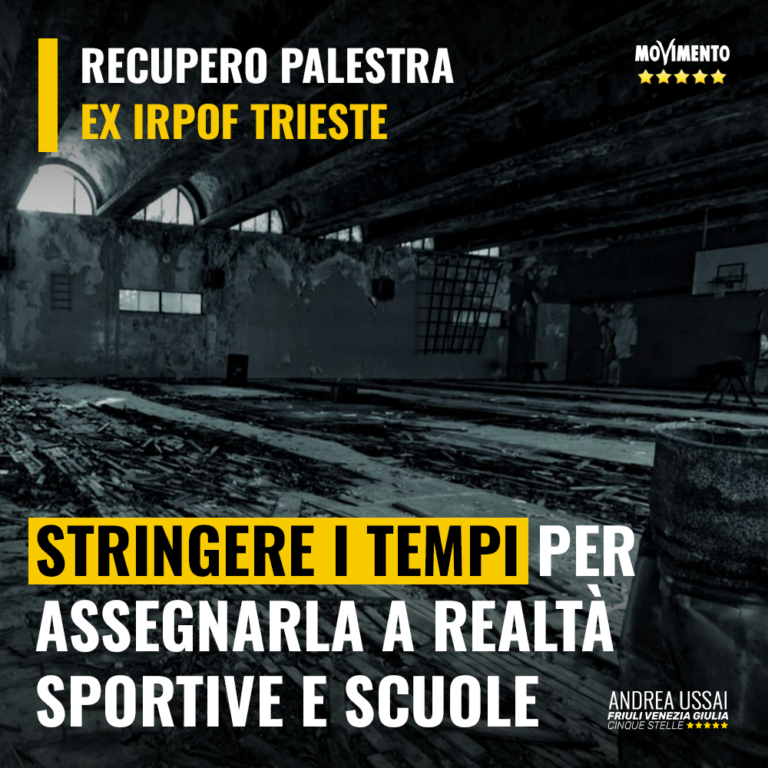 Palestra ex Irfop, stringere i tempi per assegnarla a realtà sportive