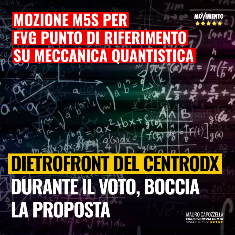 Incomprensibile bocciatura mozione su meccanica quantistica