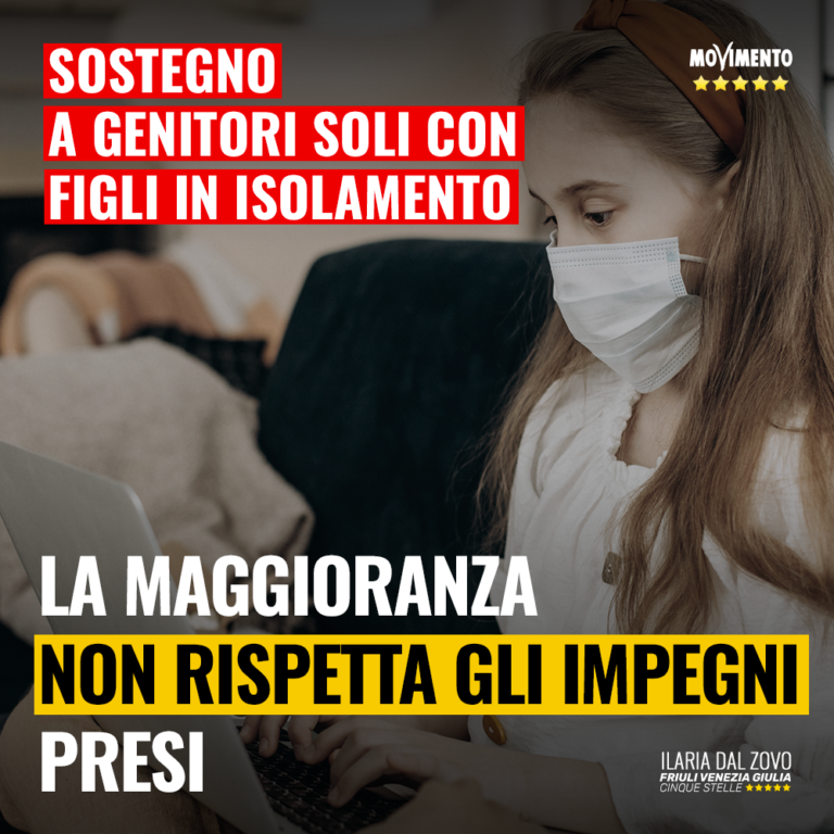 Bocciato sostegno a genitori soli con figli in isolamento