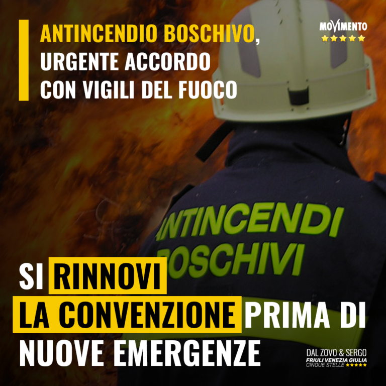 Incendi, urgente firma convenzione con Vigili del Fuoco