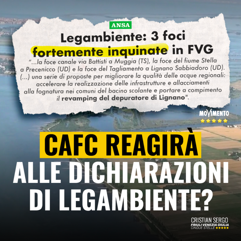 Cafc reagirà alle dichiarazioni di Legambiente su depurazione acque?