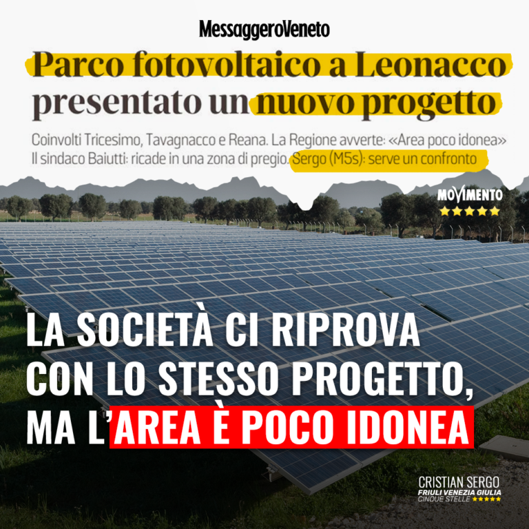 Impianto fotovoltaico a Tricesimo, la società ci riprova ma l’area scelta è poco idonea