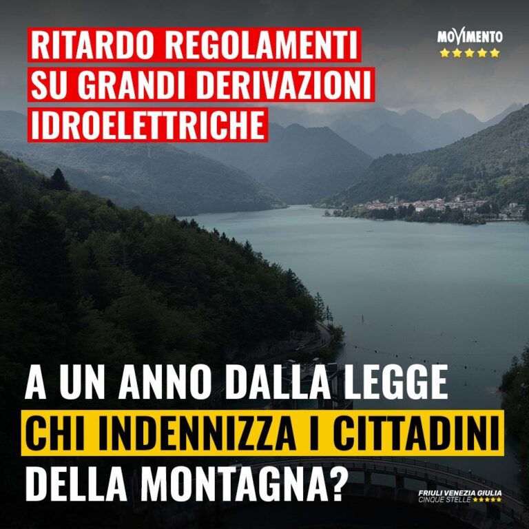 Grandi derivazioni idroelettrico: ritardo regolamenti, chi indennizza i cittadini di montagna?