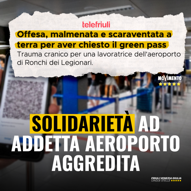 Solidarietà a addetta aeroporto aggredita