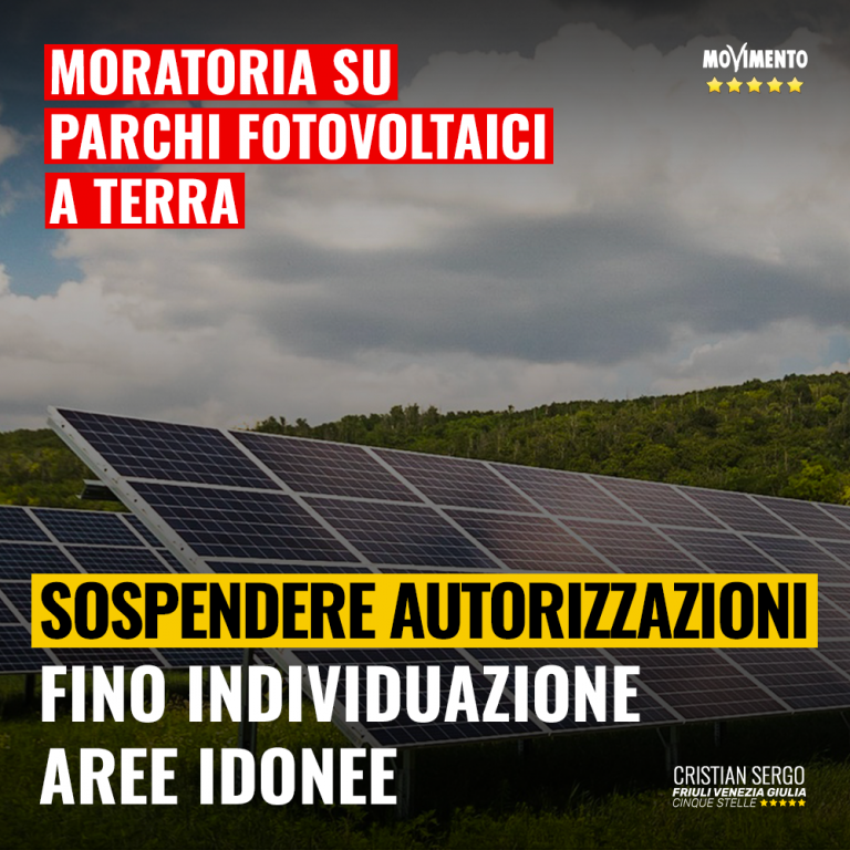 Sospendere autorizzazioni parchi fotovoltaici fino individuazione aree idonee