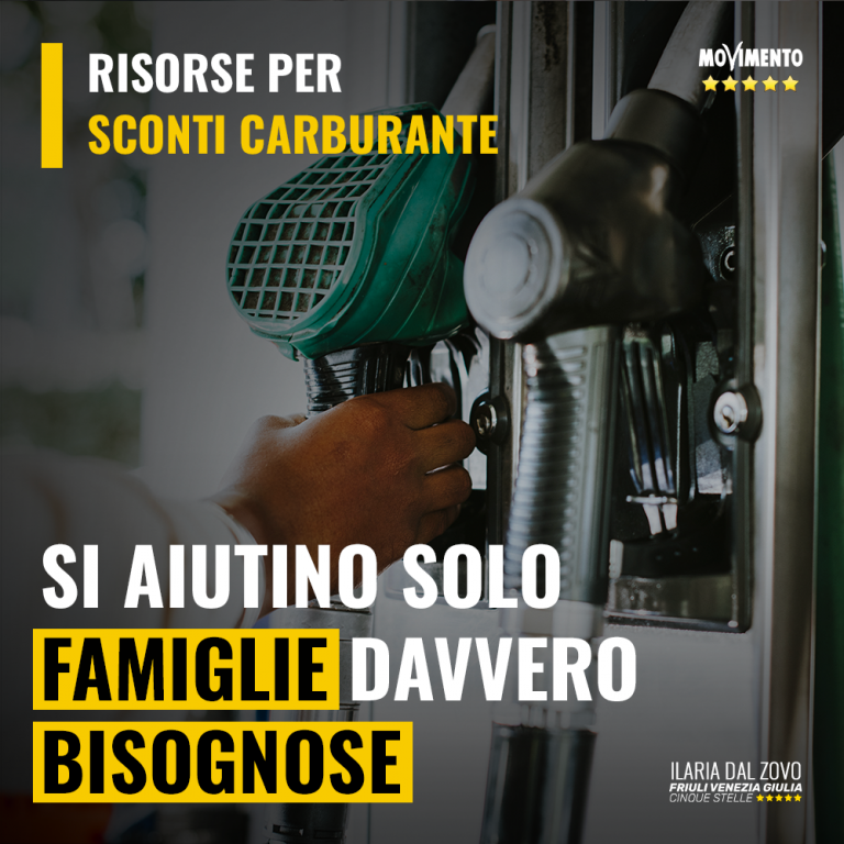 Sconti carburanti, aiuti solo a famiglie davvero bisognose