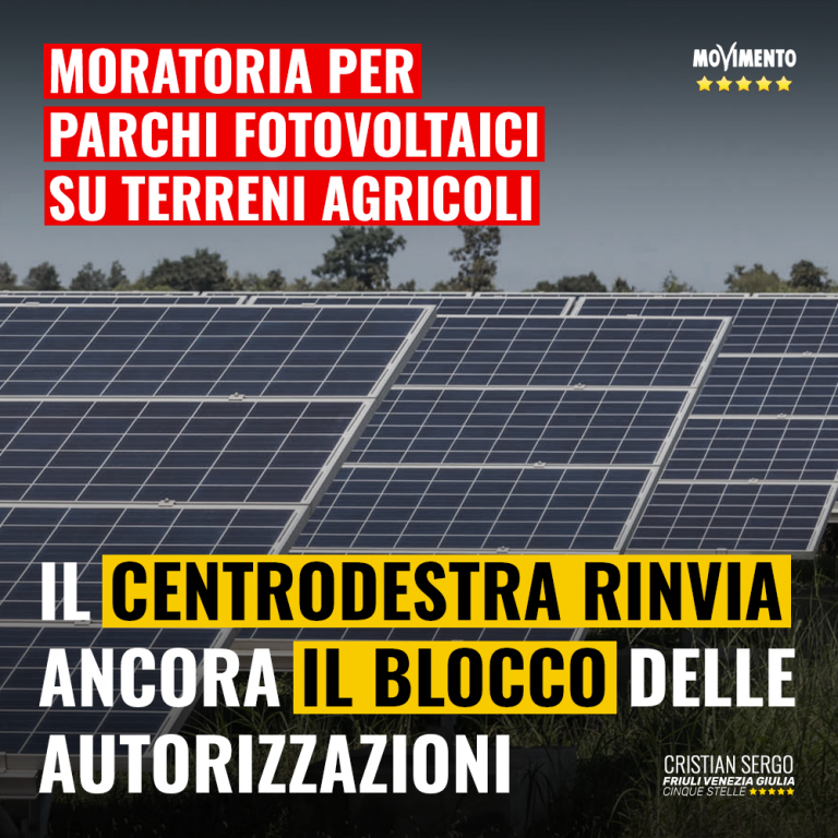 Parchi fotovoltaici, centrodestra rinvia il blocco su terreni agricoli