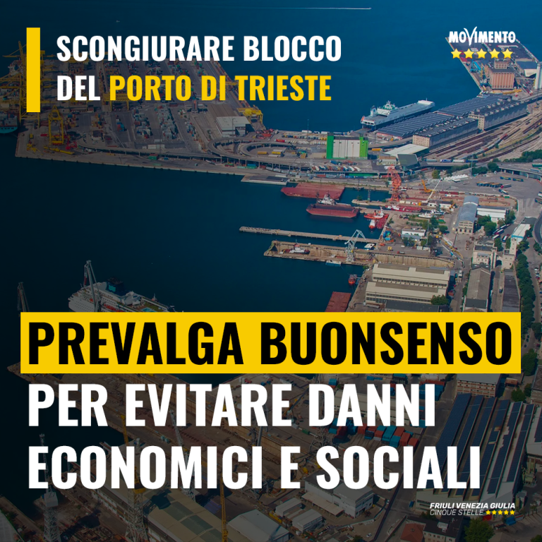 Scongiurare blocco del porto di Trieste, prevalga il buonsenso