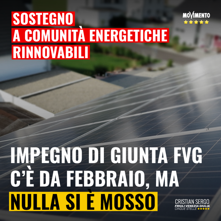 Comunità energetiche, l’impegno c’è da febbraio ma nulla si è mosso