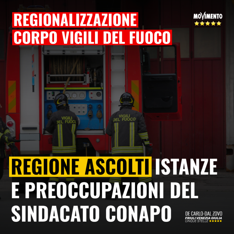 Vigili del Fuoco, la Regione ascolti il CONAPO