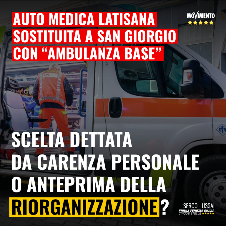 Auto medica Latisana sostituita con ambulanza base a San Giorgio