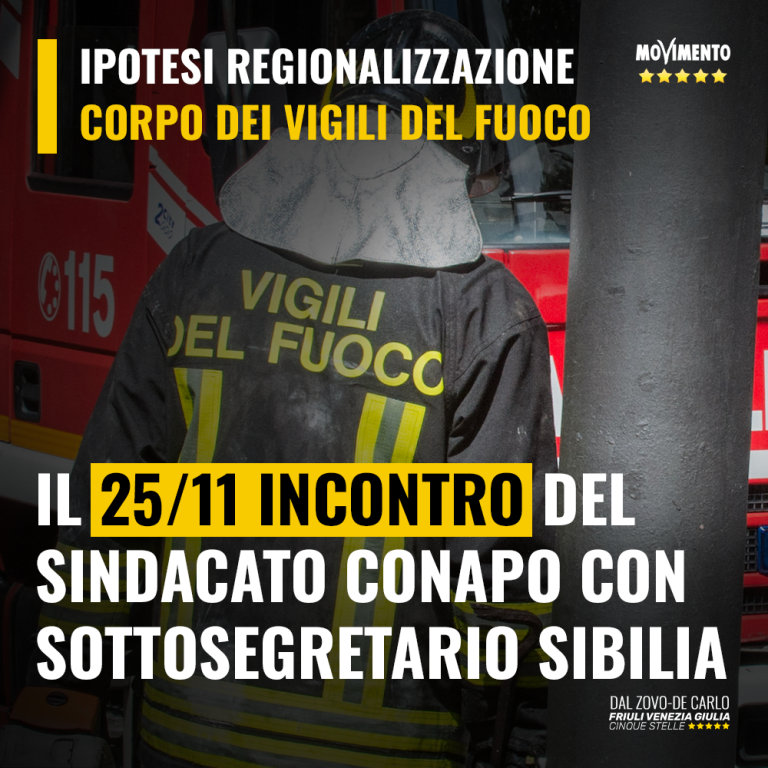 Vigili del fuoco, Il 25/11 incontro CONAPO – sottosegretario Sibilia