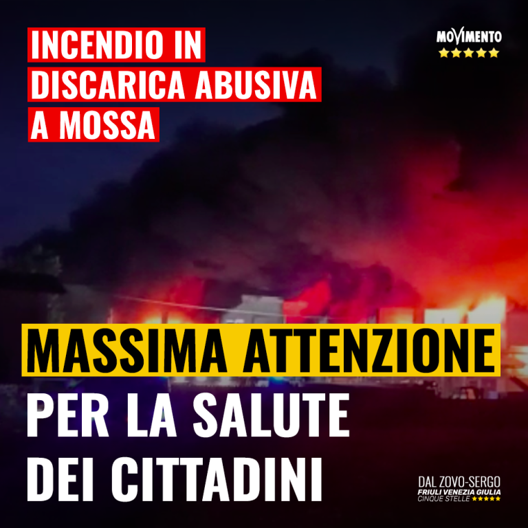 Incendio Mossa, massima attenzione per salute cittadini