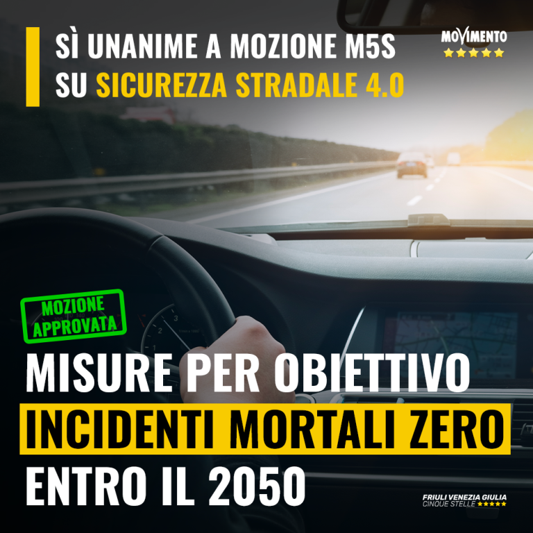 Sì unanime alla mozione M5S su sicurezza stradale 4.0