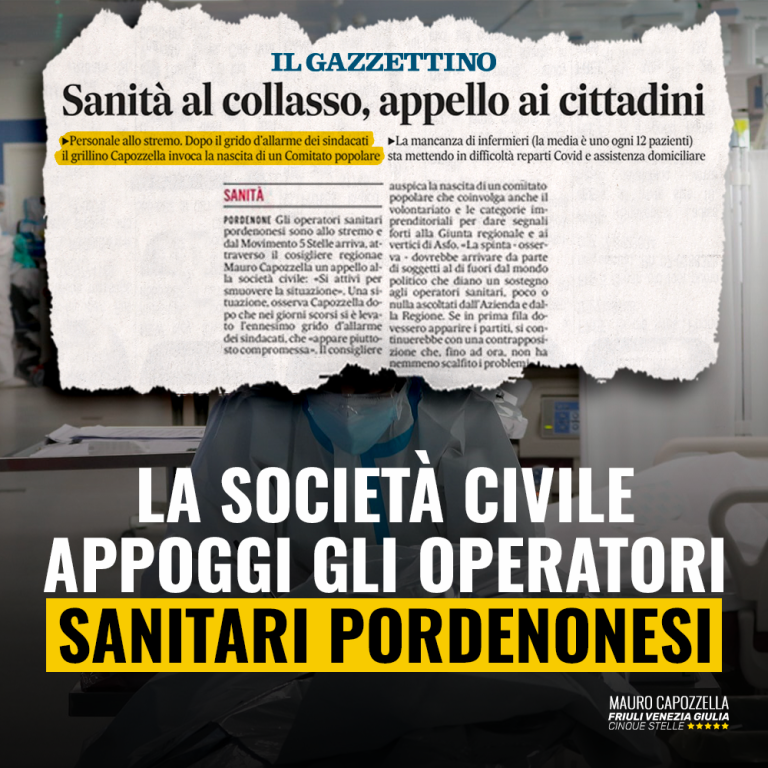 Società civile appoggi operatori sanitari pordenonesi