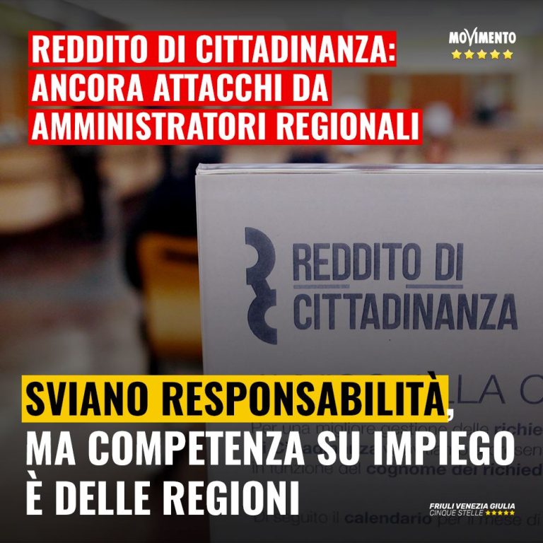 Reddito di Cittadinanza, attacchi Regioni per sviare responsabilità