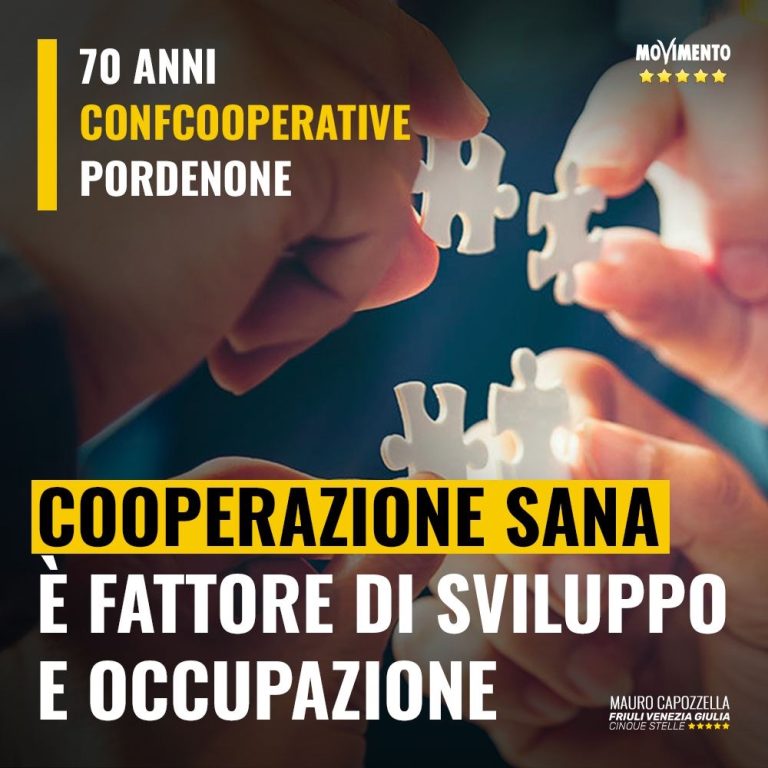 Cooperazione sana è fattore di sviluppo e occupazione