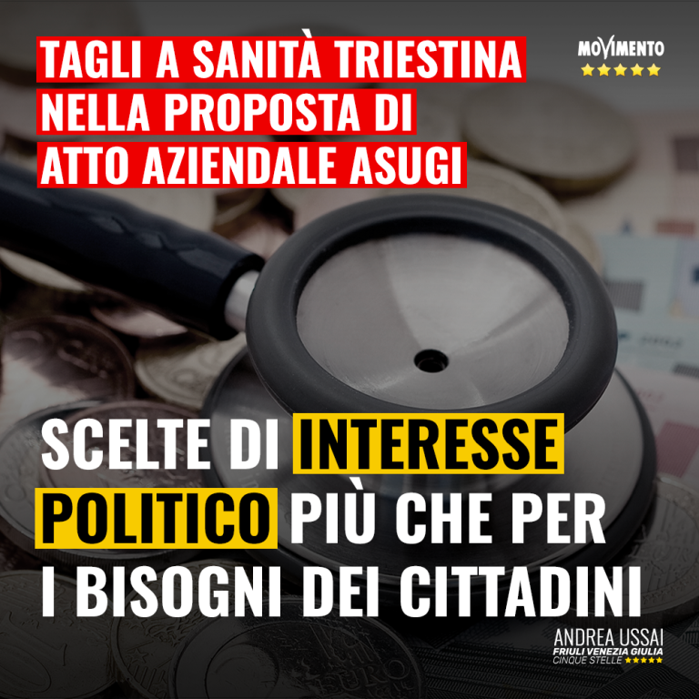 Atto aziendale ASUGI, tagli dettati da interessi politici