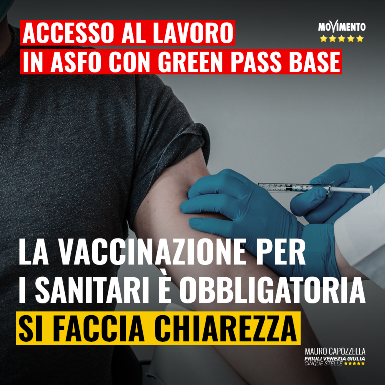 Chiarezza su accesso al lavoro in ASFO con Green pass base