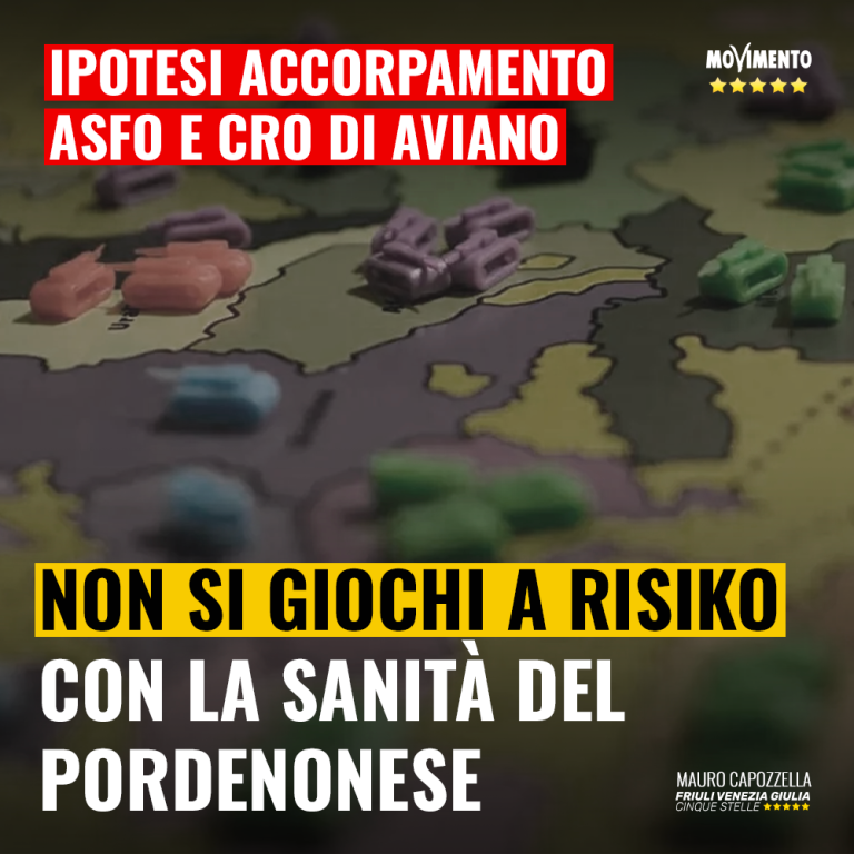 Ipotesi accorpamento ASFO – CRO, non giocare a risiko con sanità Pordenonese