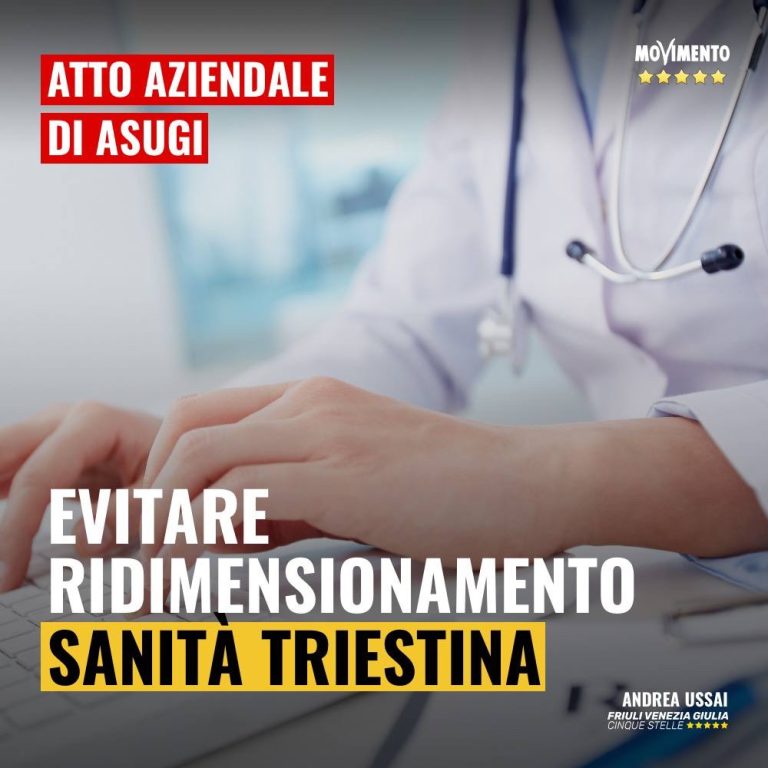 Atto aziendale ASUGI, evitare ridimensionamento sanità triestina