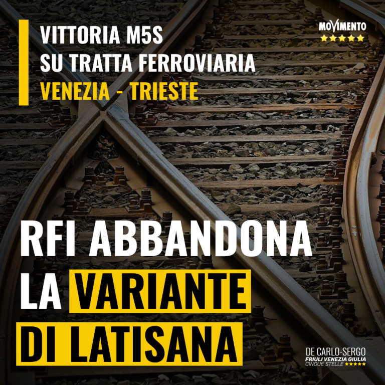 Venezia – Trieste: vittoria M5S: RFI abbandona ipotesi variante di Latisana