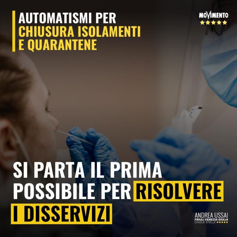 Automatismo per chiusura isolamenti parta prima possibile